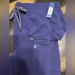 Jaanuu men’s slim fit cargo scrub pants, navy, large, NWT